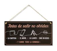 CARISPIBET Avant de sortir, n'oubliez pas de poster humoristique et affectueux pour la maison décoration murale 15 x 30 cm