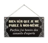 CARISPIBET Bien sûr que je me parle à moi-même! enseignes pour la maison décoration pour le chambre drôles décor d'interieurs 15 x 30 cm