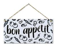 CARISPIBET Bon appétit ! | Enseignes de cuisine décorations pour la maison et plaques d'intérieur décoration de maison décor pour chez vous 15 x 30 cm