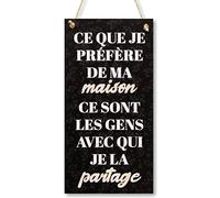 CARISPIBET Ce que je préfère de ma maison Décoration de la maison décoration de la maison ornement à suspendre panneau de bienvenue mignon et chaleureux 30 x 15 cm