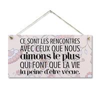 CARISPIBET Ce sont les recontres avec ceux que nous aimons le plus! enseignes pour la maison décoration pour le chambre inspirant décor d'interieurs 15 x 30 cm