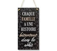 CARISPIBET Chaque famille a une histoire ! Enseignes pour la maison plaques de décoration signes décoratives pour la cuisine 30 x 15 cm