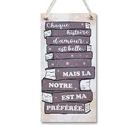 CARISPIBET Chaque histoire d'amour est belle | enseignes pour chez vous plaques decoratives décoration pour la maison 30 x 15 cm