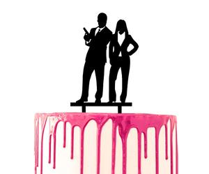 CARISPIBET Décoration de gâteau de mariage avec marié et mariée comme espion - Silhouette acrylique inspirée des films espions