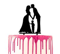 CARISPIBET Décoration de Gâteau Marié et Mariée s'embrassent avec un enfant parmi eux