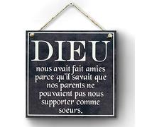 CARISPIBET Dieu Nous Avait Fait amies | Enseigne décoratif pour la Maison, Religion, amitié, Lieu de Sang, Cadeau de célébration 20,3 x 20,3 cm