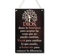 CARISPIBET Dios dame la Serenidad Valor Panneau décoratif pour la maison Plaque décorative religieuse décoration suspendue 30 x 20 cm