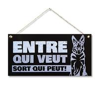 CARISPIBET Entre qui veut enseignes décoratives pour la maison les amoureux des chiens les propriétaires d'animaux décor 15 x 30 cm