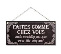 CARISPIBET Faites comme chez vous! enseignes pour la maison bienvenu décoration ornement à suspendre décor d'interieurs 15 x 30 cm