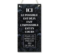 CARISPIBET Ici le possible est déjà fait | enseignes décoratives décoration inspirant enseignes pour la maison 30 x 15 cm