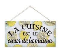 CARISPIBET La cuisine est le nouveauté décor drôle décorations art mural pour la cuisine décoration de la maison ornements décoratifs à suspendre 15 x 30 cm