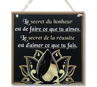 CARISPIBET Le secret du bonheur | Enseignes decoratives pour chez vous décoration pour le salon Panneau de maison 20 x 20 cm