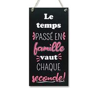 CARISPIBET Le temps passé en famille vaut chaque seconde | enseignes pour la maison plaques décoratives décor d'interieurs 30 x 15 cm