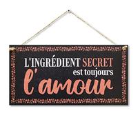 CARISPIBET L'ingredient secret est enseignes décoratives pour la maison décoration murales affiche pour la chambre 15 x 30 cm