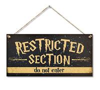 CARISPIBET Restricted Section | Panneaux décoratifs amusants pour la maison - Plaques de décoration fantaisie - Panneaux de bienvenue - 15,2 x 30,5 cm