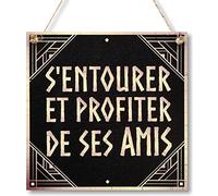 CARISPIBET S'entourer et profiter de ses amis enseignes décoratives décoration d'interieur ornamentes suspendu pour la maison 20 x 20 cm