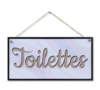 CARISPIBET Toilettes enseignes décoratives pour la maison plaques pour chez vous décoration de l'interieurs 15 x 30 cm