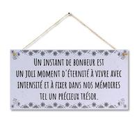 CARISPIBET Un instant de bonheur est enseignes pour la maison ornaments suspendu décoration murales 15 x 30 cm