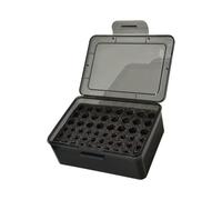 CARISSETT 54 emplacements pour piles rechargeables 2 A 3 A avec compartiments réglables pour la maison, le garage, le tiroir, étui de batterie transparent