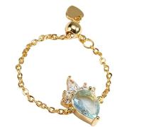 CARISSETT Anneaux de chaîne d'ouverture réglables avec pendentif en forme de goutte d'eau - Texture cuivre - Cadeau pour les amateurs de mode, taille unique, Comme décrit, Comme décrit.