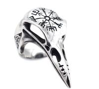 CARISSETT Bague réglable en forme de tête d'oiseau en alliage de zinc léger et confortable - Accessoire unisexe pour les amateurs d'histoire - Confortable et réglable