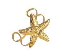 CARISSETT Bracelet ouvert en acier inoxydable avec motif étoile de mer et coquillage, accessoire de poignet tendance pour un usage quotidien, bracelet inspiré de la marine, taille unique, Comme décrit