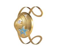 CARISSETT Bracelet ouvert en acier inoxydable avec motif étoile de mer et coquillage, accessoire de poignet tendance pour un usage quotidien, bracelet inspiré de la marine, taille unique, Comme décrit
