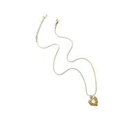 CARISSETT Chaîne réglable en acier inoxydable avec cœur et nœud papillon - Bijou élégant pour femme - Cadeau empilable, taille unique, Comme décrit, Comme décrit.