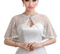 CARISSETT Châle délicat en dentelle légère et tendance pour femme - Châle sophistiqué pour mariages et événements - Doux et confortable, blanc, Taille unique