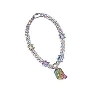 CARISSETT Collier avec pendentif moderne en résine pour fêtes hip-hop et rassemblements religieux - Bijoux unisexes réglables - Cadeau hippie géométrique