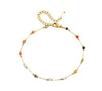 CARISSETT Collier de cheville en perles naturelles pour femme - Pour festivals, vacances à la plage, vacances à la plage, taille unique, Comme décrit