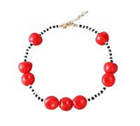 CARISSETT Collier de perles vibrantes en résine avec pendentif pêche - Bijoux tendance pour femme - Accessoire tendance - Bijoux élégants en résine