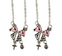 CARISSETT Collier délicat avec pendentif en forme de nœud rose en alliage texturé pour femme, clavicule, fête d'anniversaire, anniversaire de mariage, taille unique, Comme décrit, Comme décrit.