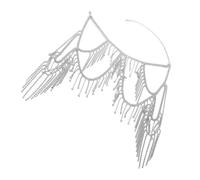 CARISSETT Collier d'épaule clouté en cristal étincelant à plusieurs niveaux - Bijou de corps confortable pour festivals - Chaîne d'épaule à franges multicouches, taille unique, Comme décrit, Comme