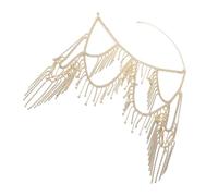 CARISSETT Collier d'épaule clouté en cristal étincelant à plusieurs niveaux - Bijou de corps confortable pour festivals - Chaîne d'épaule à franges multicouches, taille unique, Comme décrit, Comme