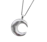CARISSETT Collier élégant avec pendentif lune pour femme - Accessoires simples et élégants - Bijoux tendance faits à la main, standard, Acier inoxydable, Zircon