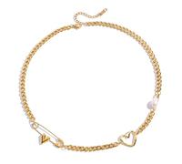 CARISSETT Collier moderne avec pendentif en forme de cœur en acier inoxydable léger avec design confortable et réglable à porter au quotidien