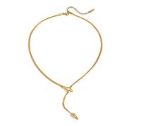 CARISSETT Collier moderne en forme de Y avec zircone en acier inoxydable réglable de 40 cm + 5 cm de longueur pour femme