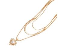 CARISSETT Collier polyvalent empilable en forme de cœur portable pour les occasions décontractées ou formelles