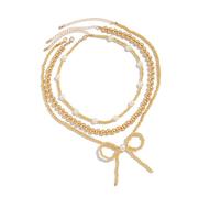 CARISSETT Collier réglable avec perles sophistiquées avec pendentif nœud unique pour les amateurs de mode, taille unique, Comme décrit, Comme décrit.