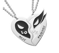 CARISSETT Collier réglable en alliage pour couple avec cœurs entrelacés, bijoux assortis pour couples et amoureux, bijoux unisexes en forme de cœur