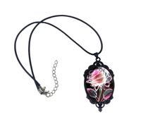 CARISSETT Collier tendance en forme de rose véritable avec cordon - Accessoire de décoration pour mariages, anniversaires et cadeaux de vacances