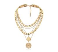 CARISSETT Collier tendance réglable en alliage avec pièces de monnaie - Cadeau pour femme - Élégance quotidienne, taille unique, Comme décrit, Comme décrit.