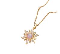 CARISSETT Collier unique en forme de fleur avec pendentif tournesol en zircon conçu pour les femmes avant-gardistes à porter au quotidien, taille unique, Comme décrit, Comme décrit.