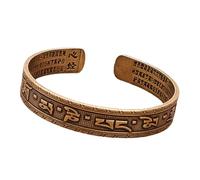 CARISSETT Cuivre tibétain classique peint à la main avec mantras bouddhistes sacrés réglables pour bonne fortune accessoire spirituel, taille unique, Comme décrit