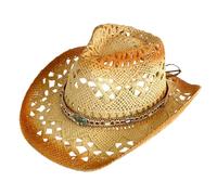 CARISSETT Élégant chapeau de paille à large bord tissé à la main respirant tissé chapeau vacances dame vacances soleil occidental soleil tendance soleil, dark, Taille unique