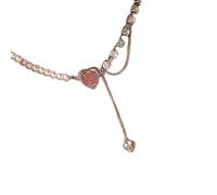 CARISSETT Élégant collier avec pendentif à pompons avec perles d'imitation - Accessoire de mode pour femme tendance - Style vintage