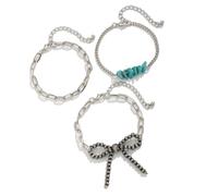 CARISSETT Élégant collier avec pendentif nœud papillon réglable en perles de cristal pour femmes et filles, bijoux tendance pour femmes, taille unique, Comme décrit, Comme décrit.