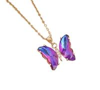 CARISSETT Élégant collier avec pendentif papillon symbolisant les grâces et le charme pour les femmes à la mode au quotidien ou lors de fêtes, taille unique, Comme décrit, Comme décrit.