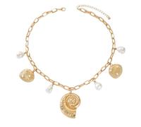 CARISSETT Ensemble de bijoux d'été avec pendentif coquillage 5 styles tendance et chaîne empilable pour accessoires empilables, taille unique, Comme décrit, Comme décrit.